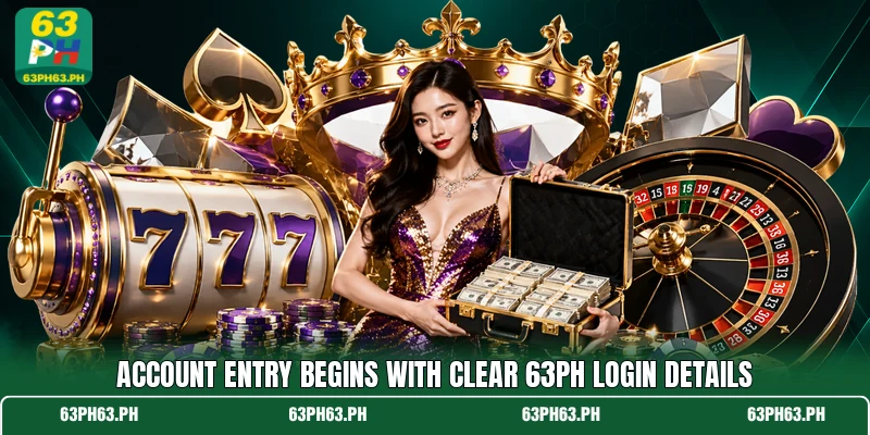 Account entry begins with clear 63PH login details Account entry begins with clear 63PH login details