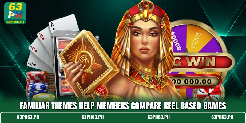 Familiar themes help members compare reel based games Familiar themes help members compare reel based games