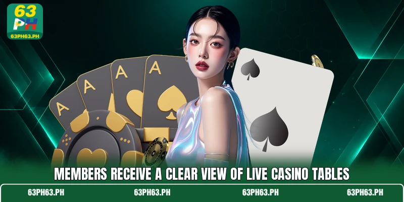 Members receive a clear view of live casino tables