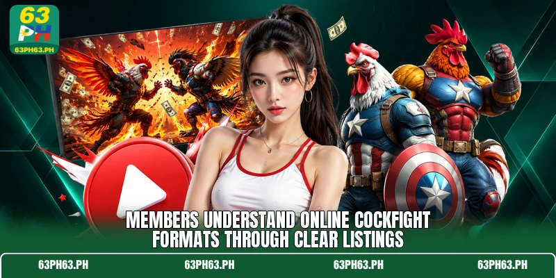 Members understand online cockfight formats through clear listings