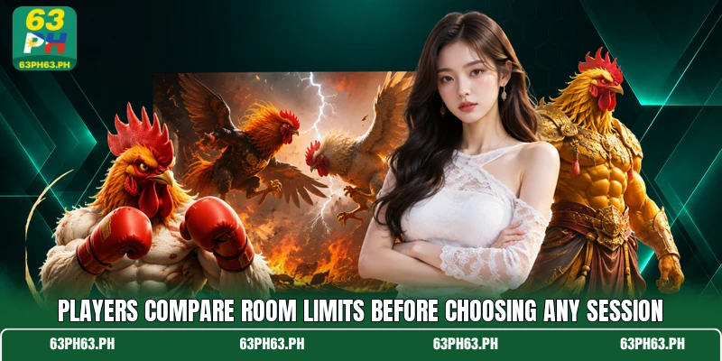 Players compare room limits before choosing any session