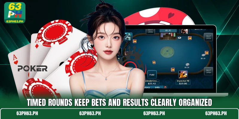 Timed rounds keep bets and results clearly organized